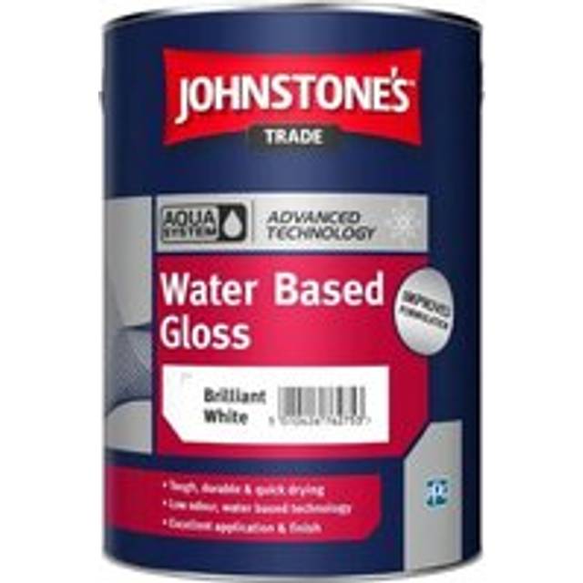 Johnstone's - Johnstones Trade Aqua Guard Durable Water Based Gloss Brilliant White 2.5 Litre - Brilliant White