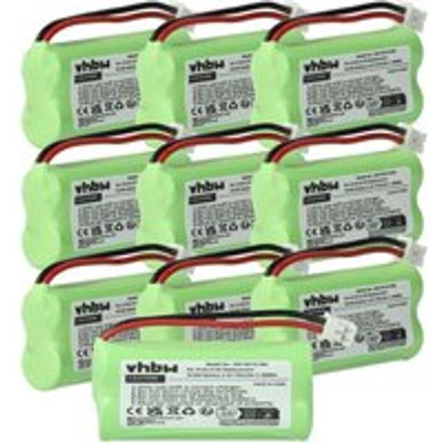 Vhbw - 10x Battery compatible with Universum CL15, SL15 Wireless Landline Phone (700 mAh, 2.4 v, NiMH)