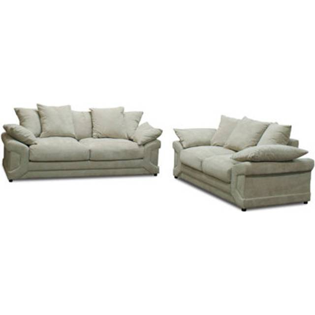(Black) Aura Faux Leather 3+2 Seater Sofa Set