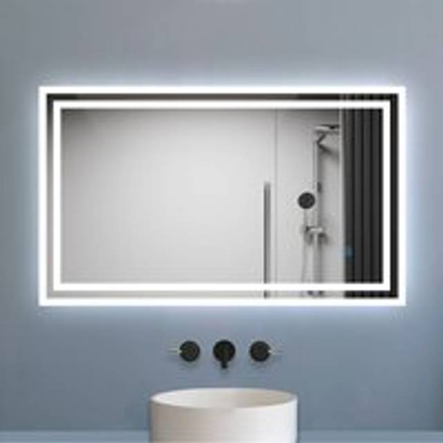 Aica Sanitaire - 1000x600mm Bathroom Mirror with led Lights, Anti Fog Touch Sensor Vanity Wall Mounted Frameless Vertical or Horizontal IP44 Rated