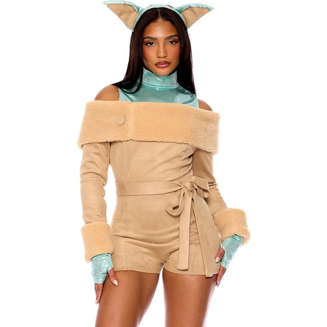 Adult The Force is Strong Romper Costume | Women's Movie Costumes - Brown&#47;Green (XS/S)