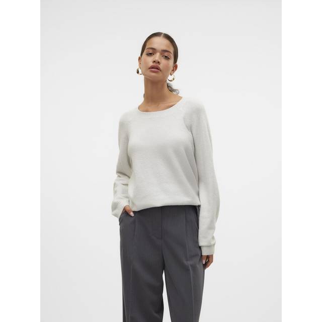 VERO MODA Vmdoffyshine Ls O-neck Blouse Snow White Detail:w. Silver Lu M