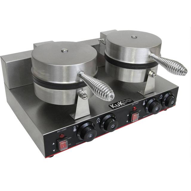 KuKoo 24318 Double Waffle Maker - Stainless Steel, Silver