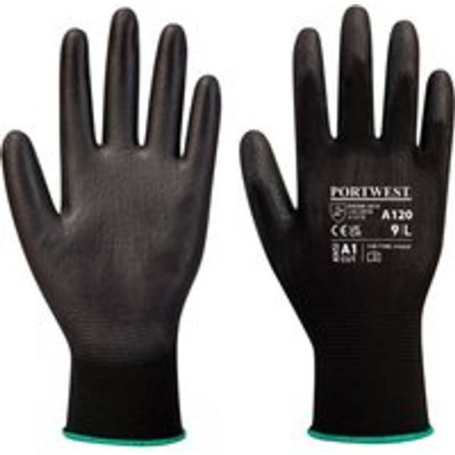 Portwest PU Palm Gloves A120 Black S Colour: Black, Size: S