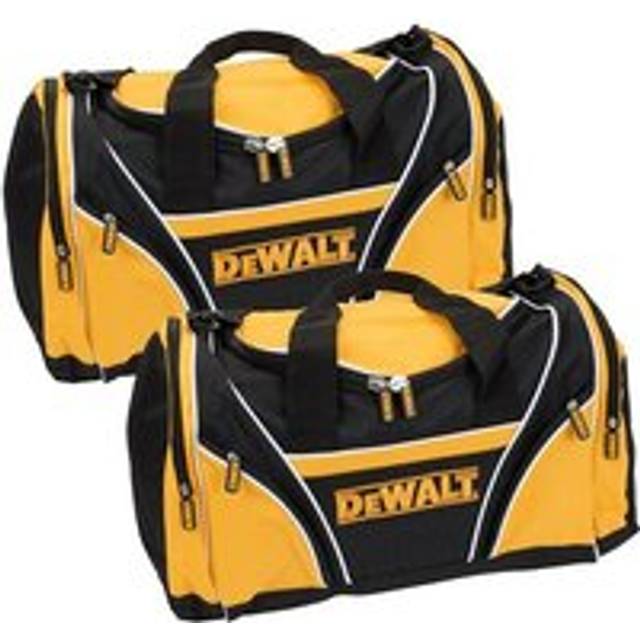 "2 x Dewalt Tool Bag 18"" 46cm Toolbag Yellow Black Open Top DIY Gym Tools Holdall"