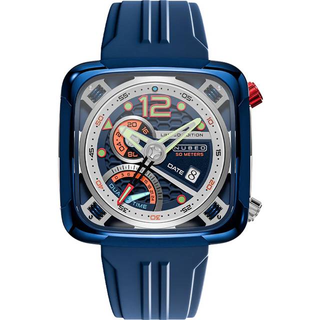 Nubeo NB-6096-03 Herrenuhr Ecliptic Dual Time 45mm 5ATM