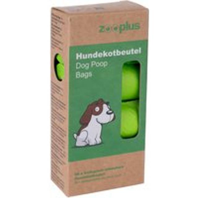 Biologiskt nedbrytbara hundbajspåsar, gröna - 4 rullar med 15 påsar vardera