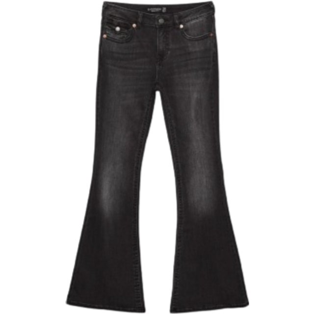 Stradivarius D04 low rise flared jeans Washed black 12
