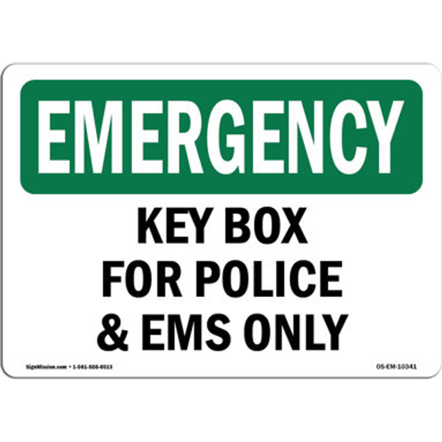 SignMission OS-EM-A-1218-V-10515 12 x 18 in. OSHA Emergency Sign - Local Alarm Only in Case of Fire
