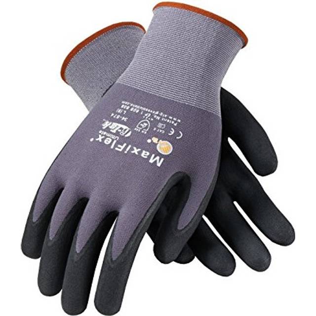 MaxiFlex 34-874 Ultimate Nitrile Grip Work Gloves  Small  3 Piece