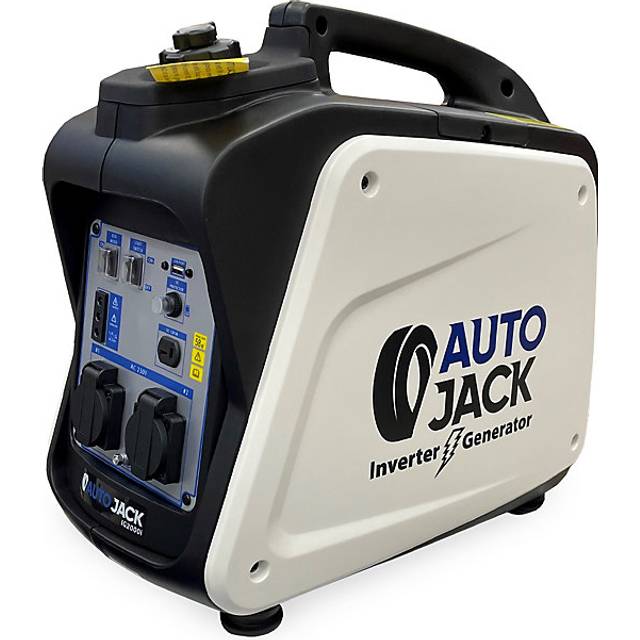 Autojack Petrol Generator Quiet Portable Suitcase Camping Inverter 800W - White