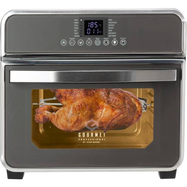 15L Clean Cook Digital Air Fryer Oven, Rotisserie, Full Accessory Set - Black (15L)