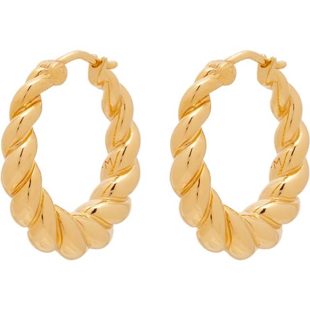 Twisted Tidal Medium Hoop Earrings | 18ct Gold Plated