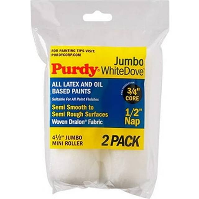 4-1/2  x 1/2  Nap Purdy 14G624013 White Dove Jumbo Mini-Roller Cover  Woven  2-Pack
