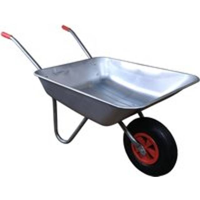 65 Litre 60kg Capacity Galvanised Metal Garden Cart Wheelbarrow - Heavy Duty Garden Wheelbarrows with Pneumatic Tyre - Samuel Alexander