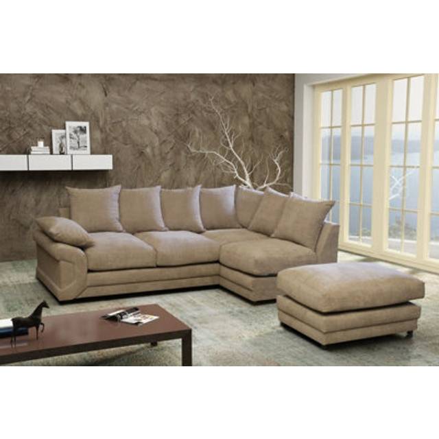 (Left Hand Facing Corner Cream) Newport Leather L Shaped Corner Sofa-Bed