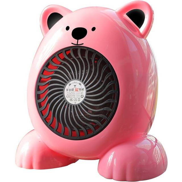 (Pink, 220V EU Plug) 400W Mini Portable Desktop Cartoon Heater Fan Portable Radiator Hot Warmer for Home Office
