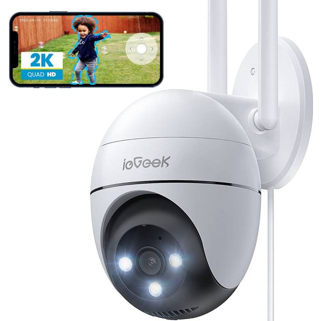 ieGeek 2K PTZ Security Camera Outdoor - CCTV Camera Systems Wireless Outdoor with 15M Color Night Vision,WiFi Home IP Camera with Human