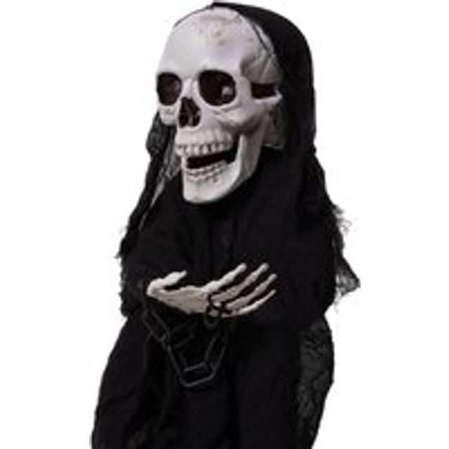 Halloween Voice-Controlled Skull Ground Plug Ghost Secret Room Haunted House Atmosphere Decoration Props - Black - One Size