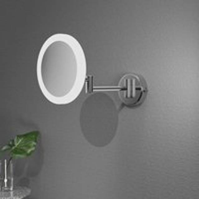Signature - Emily Round led Cosmetic Frameless Bathroom Mirror - Chrome