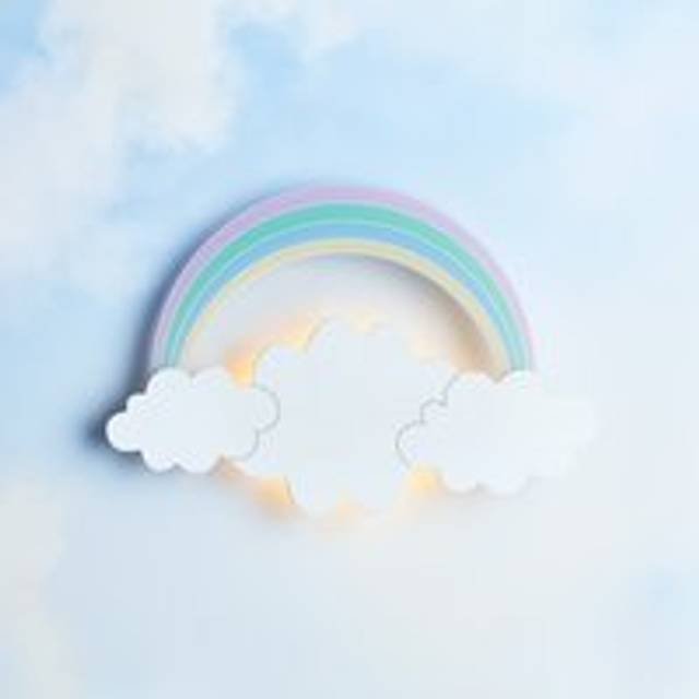 Rainbow & Cloud Children's Wall Light - Warm White