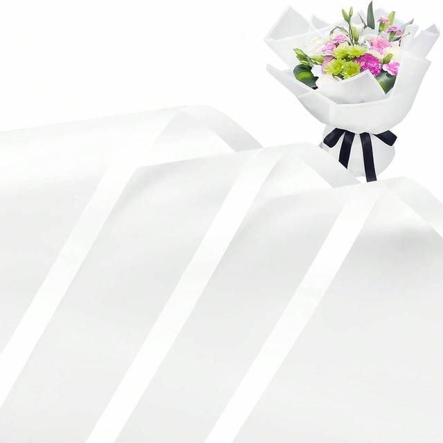 SHEIN 5 Sheets Flower Wrapping Paper - Waterproof Floral Gift Packaging Paper For DIY Crafts,Florist Supplies Packaging Paper For Wedding Birthday Gift,Chri