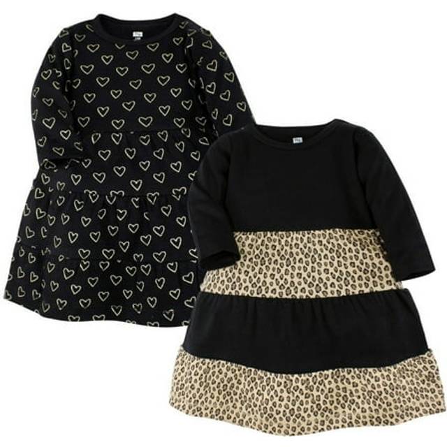 Hudson Baby Infant and Toddler Girl Cotton Dresses  Leopard Gold Heart  12 Years