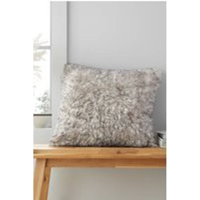 Arctic Fox Cosy Faux Fur Cushion - Grey - One Size - Catherine Lansfield