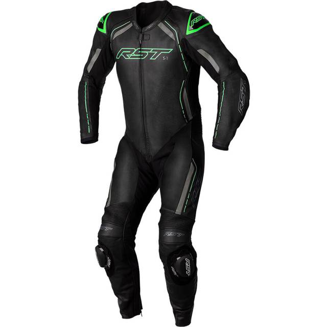 RST S-1, leather suit 1pcs. , color: Black/Grey/Neon-Green , size: M