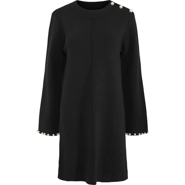 Y.A.S - Klänning yasHama LS Pearl Knit Dress - Svart