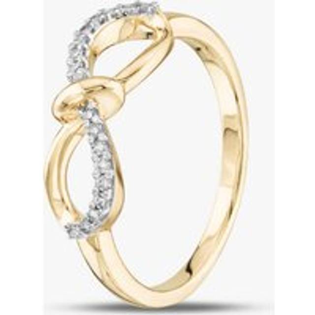 9ct Yellow Gold 0.10ct Brilliant Cut Diamond Bow Ring THR39179-10 (YG)