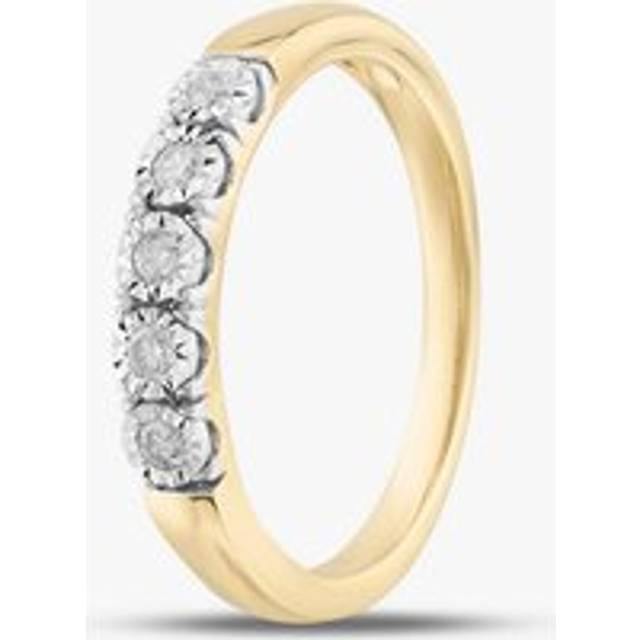9ct Yellow Gold 0.10ct Brilliant Cut Diamond Half Eternity Ring THR40294-10 (YG)