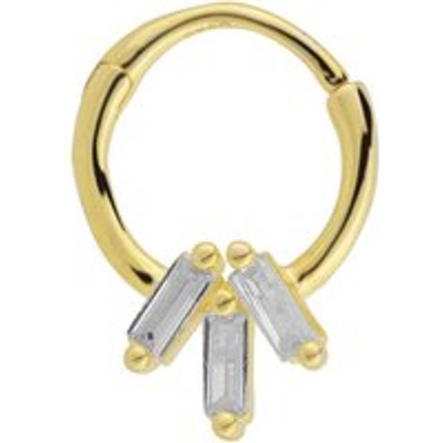 Womens Sterling Silver Baguette Gemstones Helix Tragus Huggie Earring - Metallics - One Size