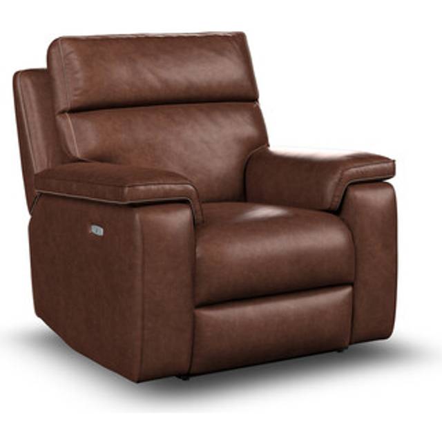 Virgo Chestnut Leather Sofas - Electric Recliner Armchair - Selby Range - Oak Furnitureland