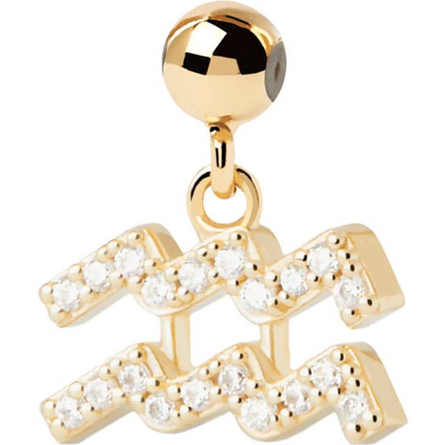 PDPAOLA Gold Plated Aquarius Zodiac Charm For Women - gold/silver
