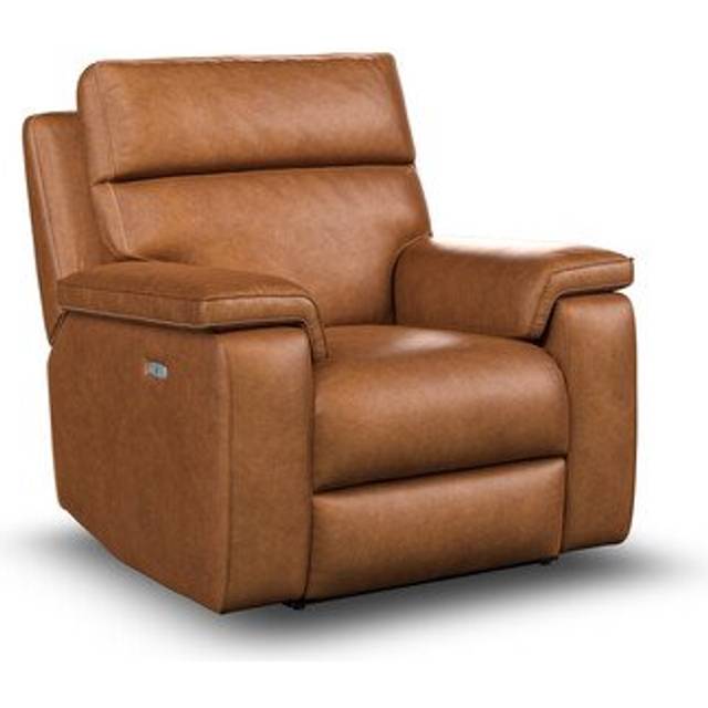 Virgo Cognac Leather Sofas - Electric Recliner Armchair - Selby Range - Oak Furnitureland
