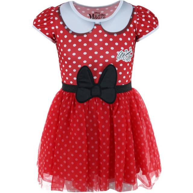 Jerry Leigh Girl's Disney Minnie Mouse Polka Dot Cosplay Tutu Dress - - Red (Small)