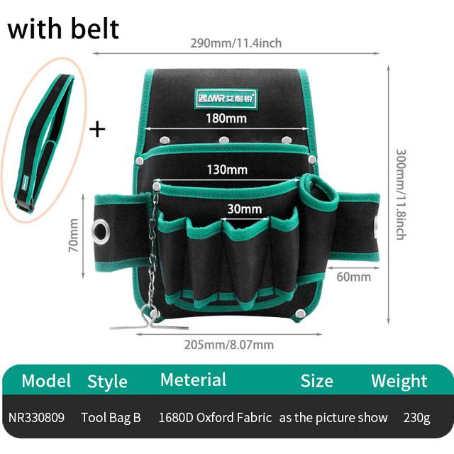 (Tool Bag B Belt) Multi-function Storage Bag Oxford Cloth Waist Pack Hardware Repair Tool
