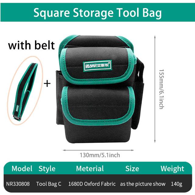 (Tool Bag C Belt) Multi-function Storage Bag Oxford Cloth Waist Pack Hardware Repair Tool