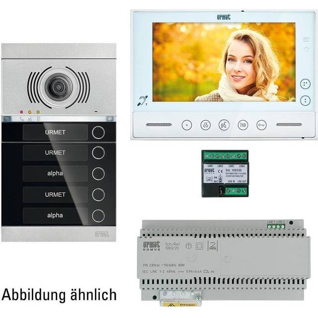 Grothe V-2V-VMO-ASU1-02WE Video-porttelefon 2-tråds, WiFi Komplett-set Svart