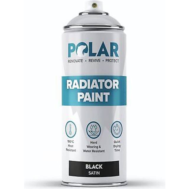 Polar satin black radiator spray paint - satin finish - 400ml - heat resistant