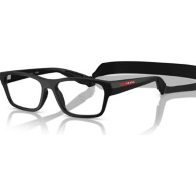 Prada Linea Rossa Man PS 03RV 1BO1O1 Ramramar Injicerad Svart Transparent Pillow Normal