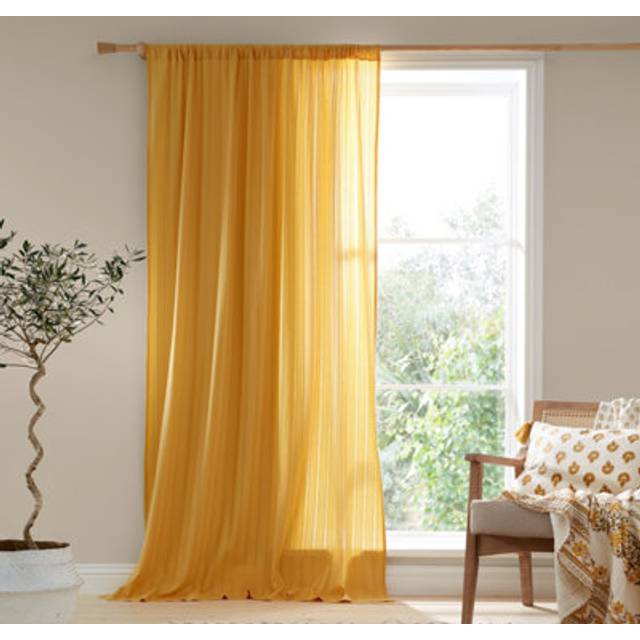 Pineapple Elephant Zofia Broderie Anglaise Slot Top Voile - Natural