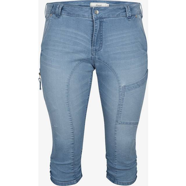 Zizzi - Caprijeans, slim fit - Blå