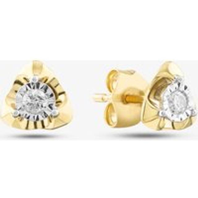 9ct Yellow Gold 0.08ct Brilliant Cut Triangular Stud Earrings THE41595-08NJ (YG)