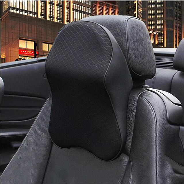 (S Black Pillow) Car Neck Pillow Adjustable Head Restraint 3D Memory Foam Auto Headrest