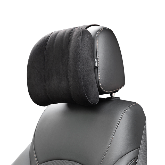 (Black) Forbell Car Headrest Neck Pillow Suede Fabric Car Neck Headrest Pillow