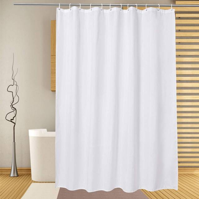 EurCross Long White Shower Curtain Liner 72 x 78 inches  Machine Washable High Grade Water Repellent Fabric Curtain Liner for Shower Bathroom 78 inch