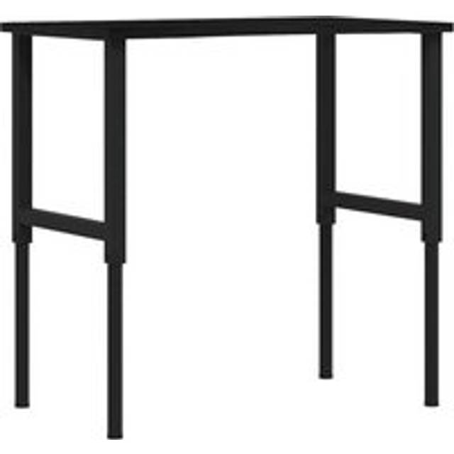 vidaXL Workbench Dark Brown 100x60x(71.5-98) cm Solid Wood Oak