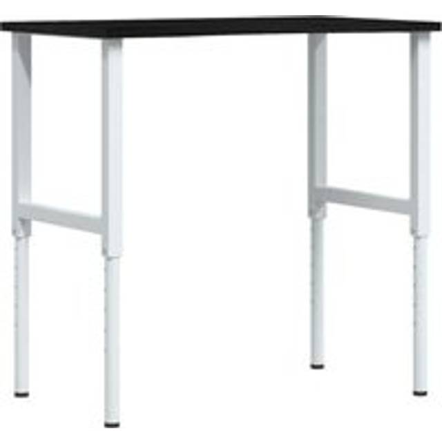 vidaXL Workbench Dark Brown 100x60x(71.5-98) cm Solid Wood Oak